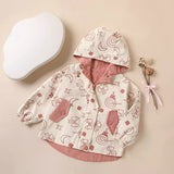 Girls Hooded Wind Coats Waterproof Raincoats