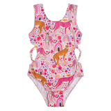 2022 Girls Forset and Leopard One-piece Swimsuits in Pink