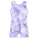 Purple Starry Sleeveless Gymnastics Leotards for girls