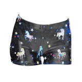 Dance Booty Shorts-Black starry Sky-TENVDA