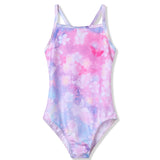 Girls One Piece Swimsuit-Rainbow Butterfly