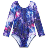 Blue Starry Longsleeve Gymnastics Leotards