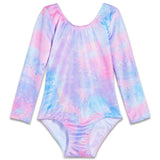 Purple Tie Dye Longsleeve Gymnastics Leotards TENVDA
