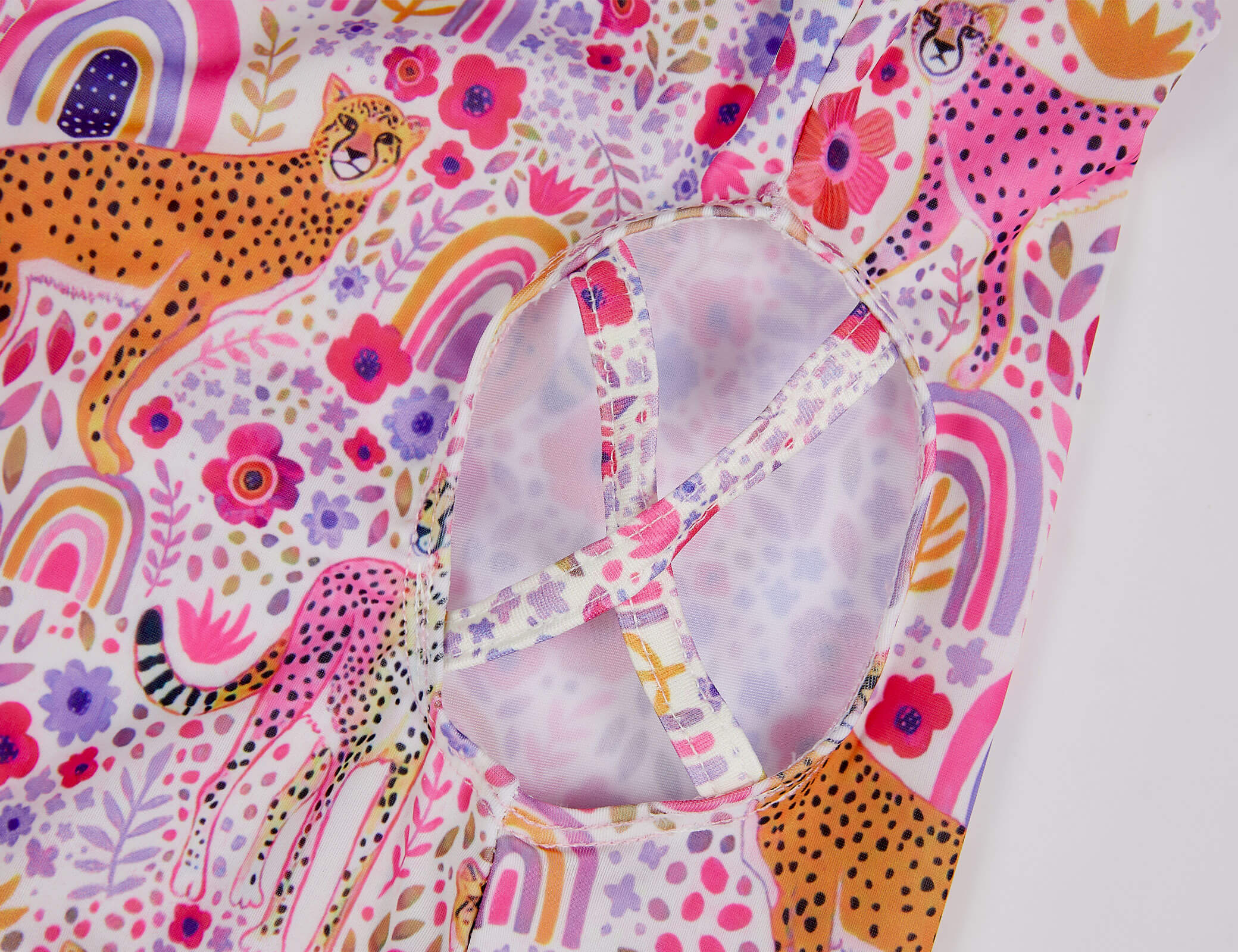 2022 Girls Forset and Leopard One-piece Swimsuits in Pink