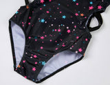 2022 Colorful Stars in Black One-piece Swimming Suits