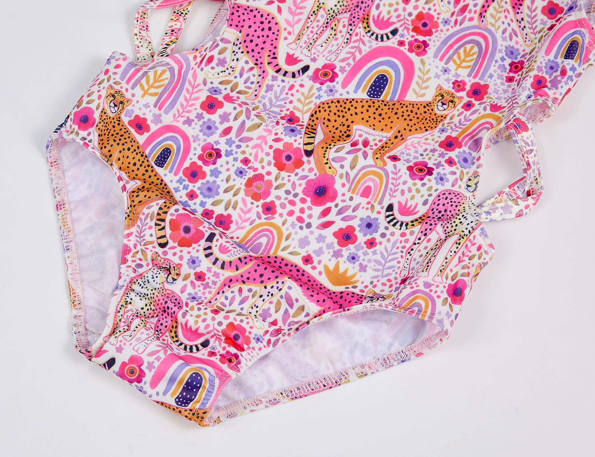 2022 Girls Forset and Leopard One-piece Swimsuits in Pink