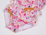 2022 Girls Forset and Leopard One-piece Swimsuits in Pink