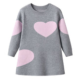 Girls Sweater Lovely Hearts Kint Dresses for Kids