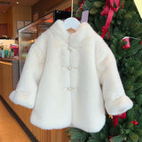 Baby Girls Fur Coat Toddler Fuzzy Warm Jacket Cloak