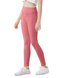 TENVDA Girls Straight Leggings Full Length Yoga Tights