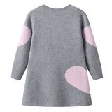 Girls Sweater Lovely Hearts Kint Dresses for Kids