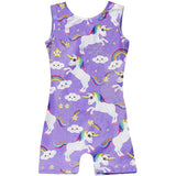 Gymnastics Leotards Purple Unicorn TENVDA