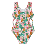 2022 Hawaii Pineapple Flower One-piece Swimming Suits