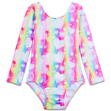 Colorful Rainbow Heart Longsleeve Gymanstics Leotards