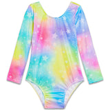 Lovely Colorful Star Longsleeve Gymanstics Leotards for girls